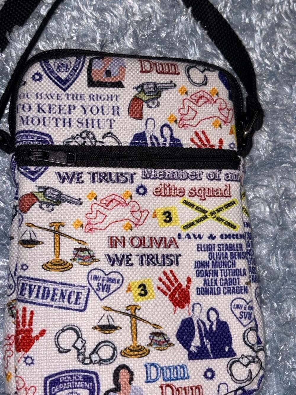 Law & Order SVU Special Victims Unit Theme Crossbody Cell Phone Purse - Picture 3 of 5